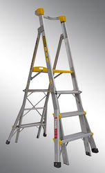 GORILLA Height Adjustable Platform Ladder 150Kg Industrial